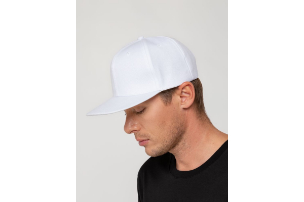 Бейсболка Snapback с прямым козырьком, белая