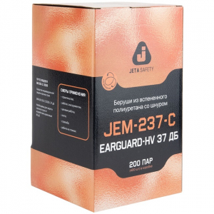 Беруши противошумные со шнурком JEM-237-C SNR 37дБ EarGuard-HV 1 пара Jeta Safety
