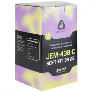 Беруши противошумные со шнурком JEM-438-C SNR 38дБ Soft-Fit 1 пара Jeta Safety