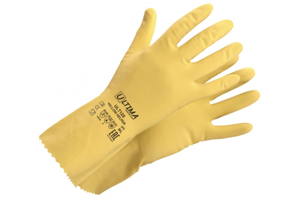 Перчатки YELLOW HELPER латексные ULT120 (уп -12 пар / кор - 144 пары)